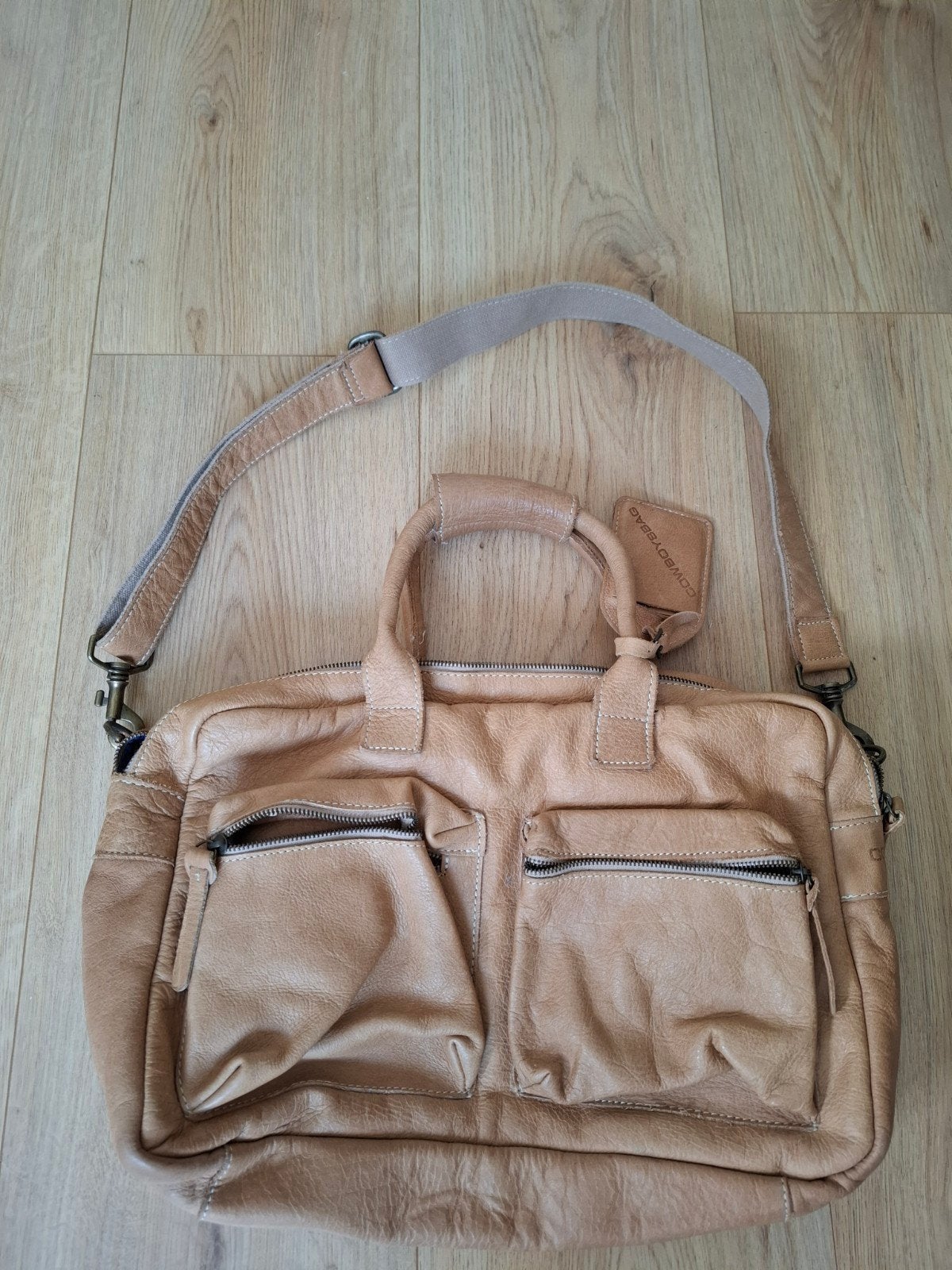 Cowboysbag The Diaperbag Leren tas, Ophalen, Gebruikt, Bruin, Handtas