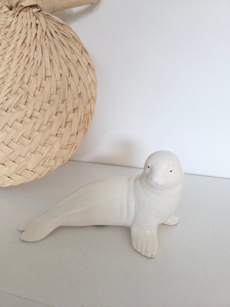 Vintage beeldje zeehond 15x8cm, Verzenden, Huis en Inrichting