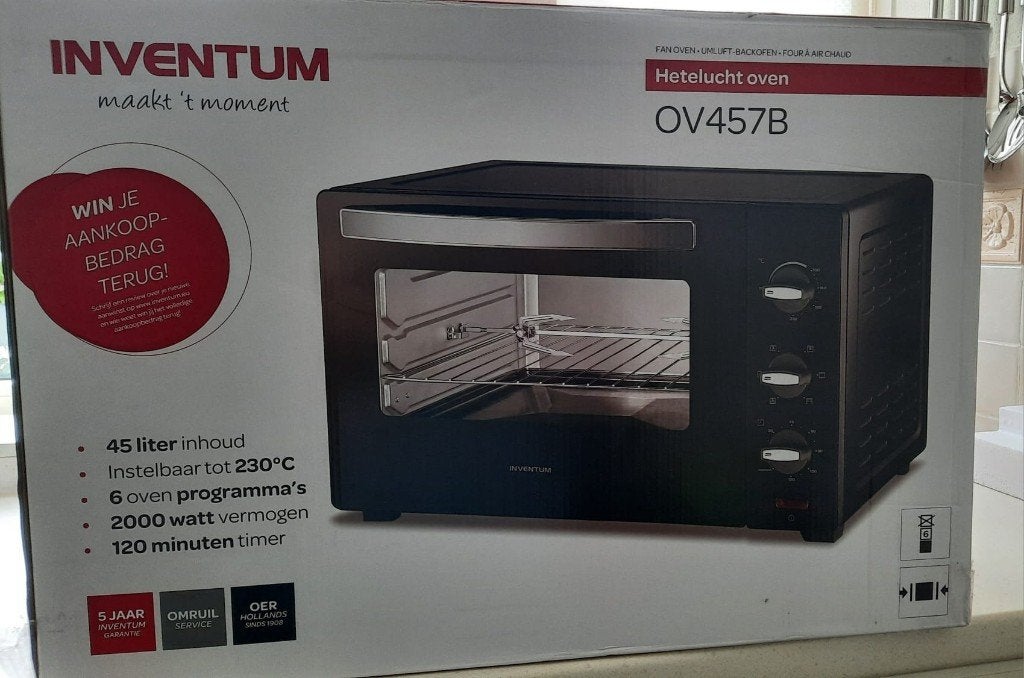 Grill-bakoven Inventum Hetelucht oven OV457B, Witgoed en Apparatuur, Ovens, Ophalen, Minder dan 45 cm, Inventum, Heteluchtoven