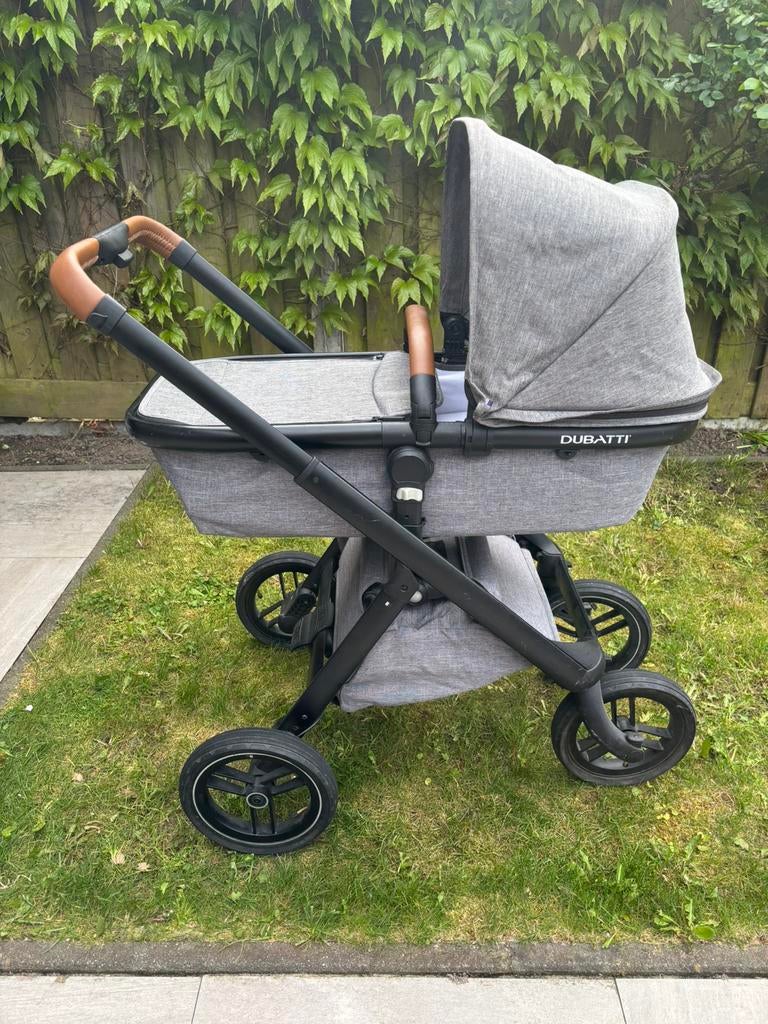 Kinderwagen Dubatti E3/E4 Black-Cognac, Gebruikt, Verstelbare duwstang, Combiwagen, Ophalen