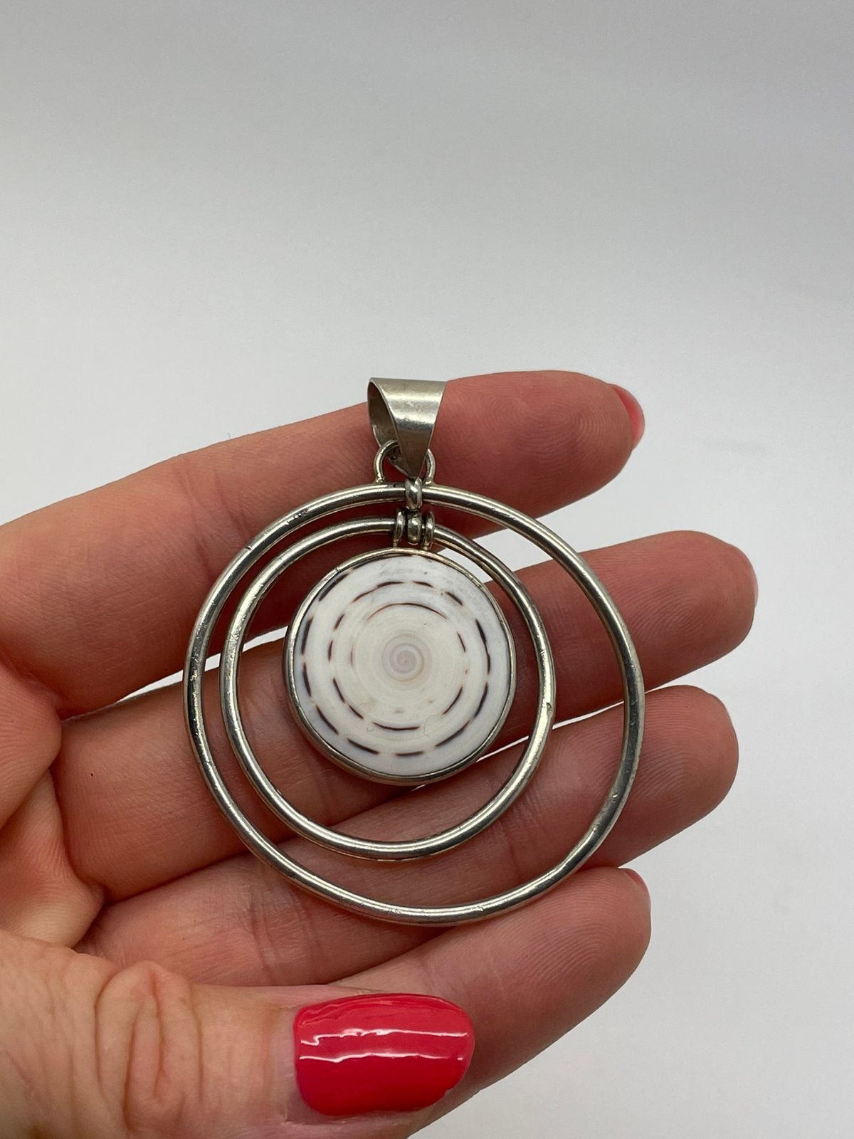 F563 Prachtige zilberen hanger Shiva eye, Overige voorstellingen, Ophalen of Verzenden, X, Zilver