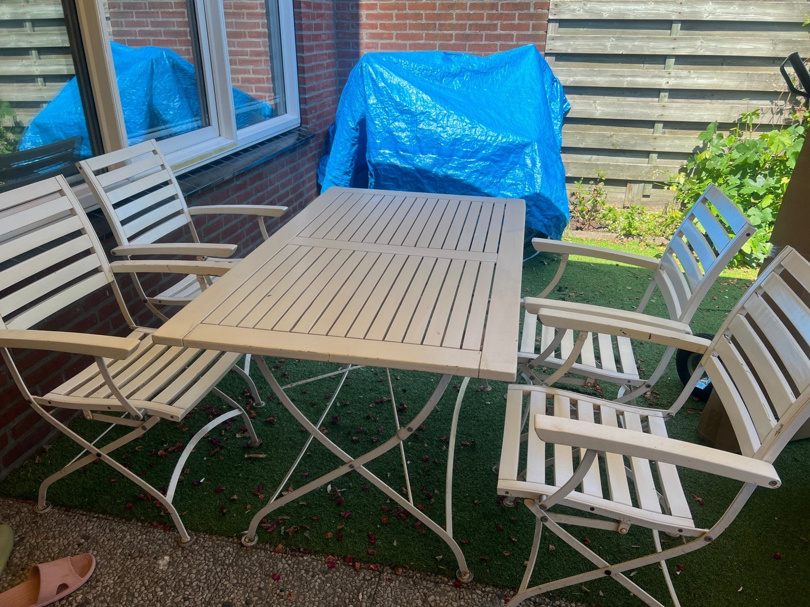 Witte tuinset, Tuin en Terras, Ophalen, Zo goed als nieuw