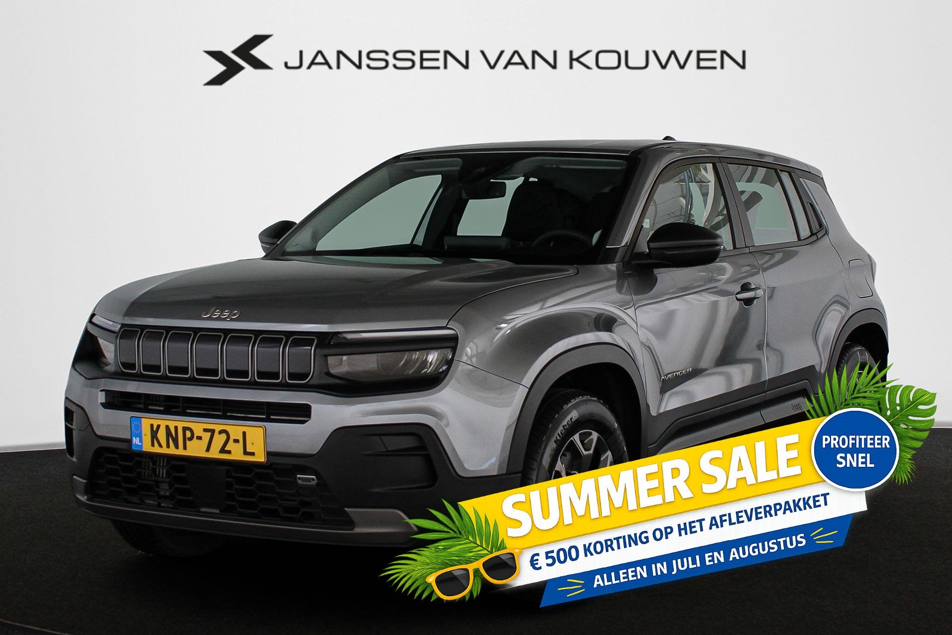 Jeep Avenger 1.2 e-Hybrid Longitude Apple CarPlay 16" LMW, Auto's, Jeep, Stof, Gebruikt, Euro 6, 1199 cc