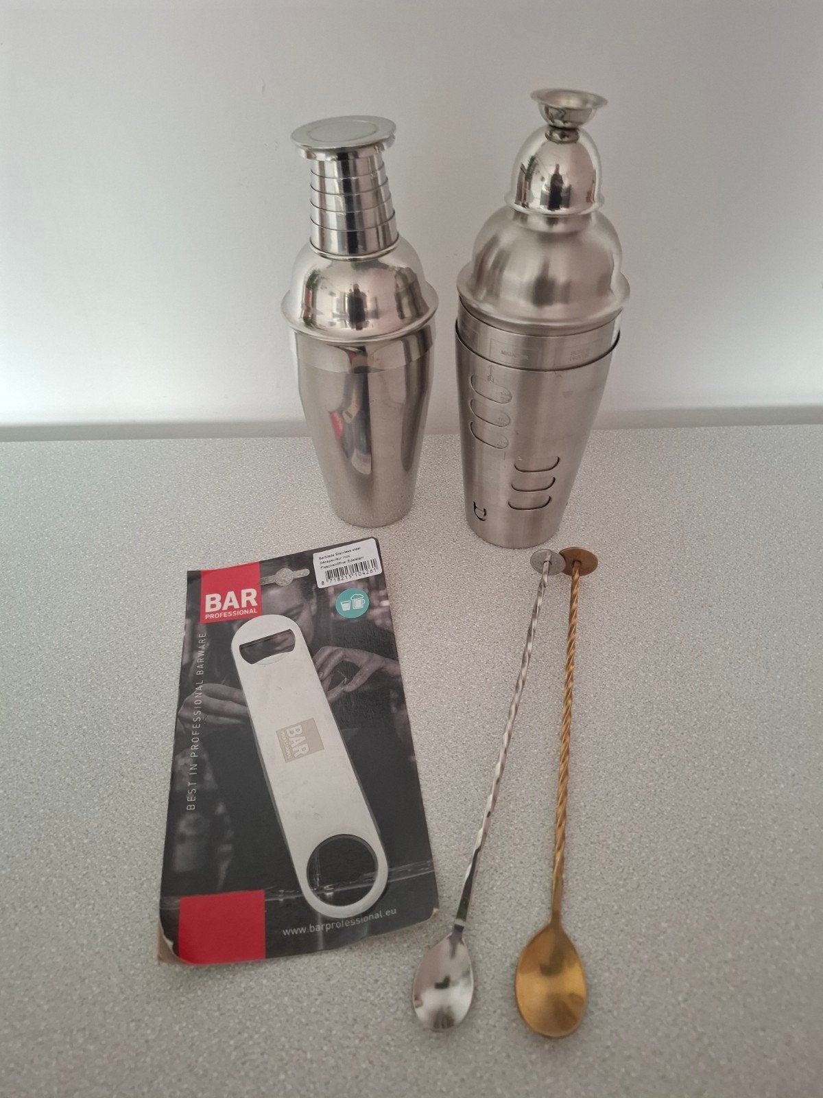 Cocktail Shakers met accessoires, Zilver, Ophalen of Verzenden, Metaal, Overige typen