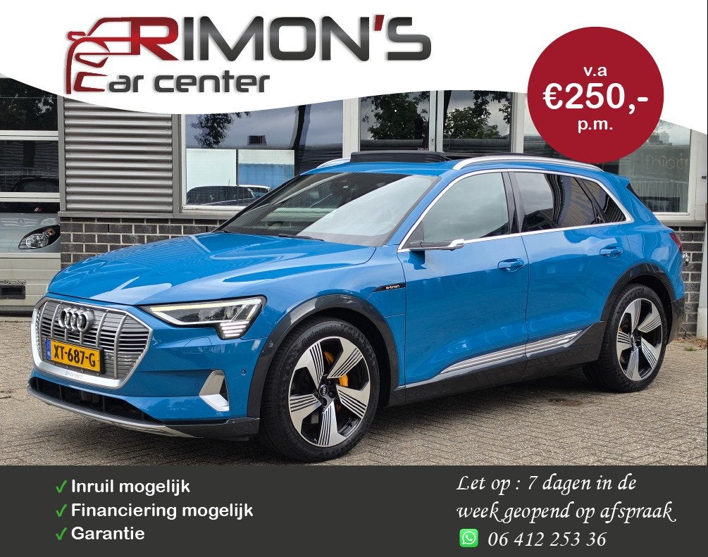 Audi E-tron E-tron 55 quattro advanced 95 kWh Pano Leder 360, Auto's, Audi, Automaat, 131 €/maand, 95 kWh, Blauw