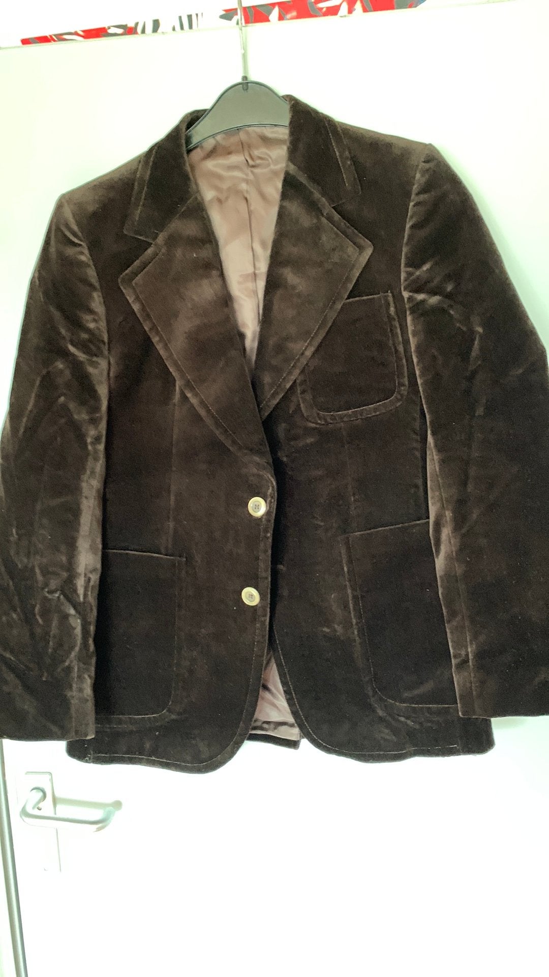 Velours pak, Ophalen of Verzenden, Gedragen, Maat 48/50 (M), Bruin