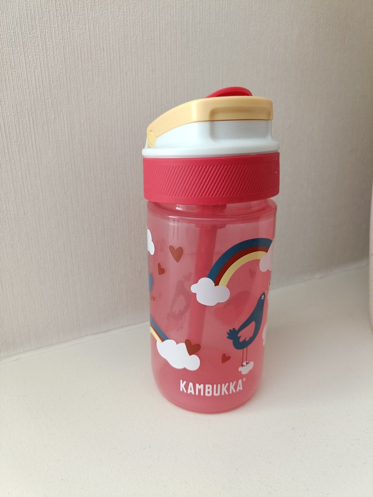 Kambukka drinkfles 500 ml met rietje - zo goed als nieuw, Overige typen, Kunststof, Ophalen of Verzenden, Zo goed als nieuw