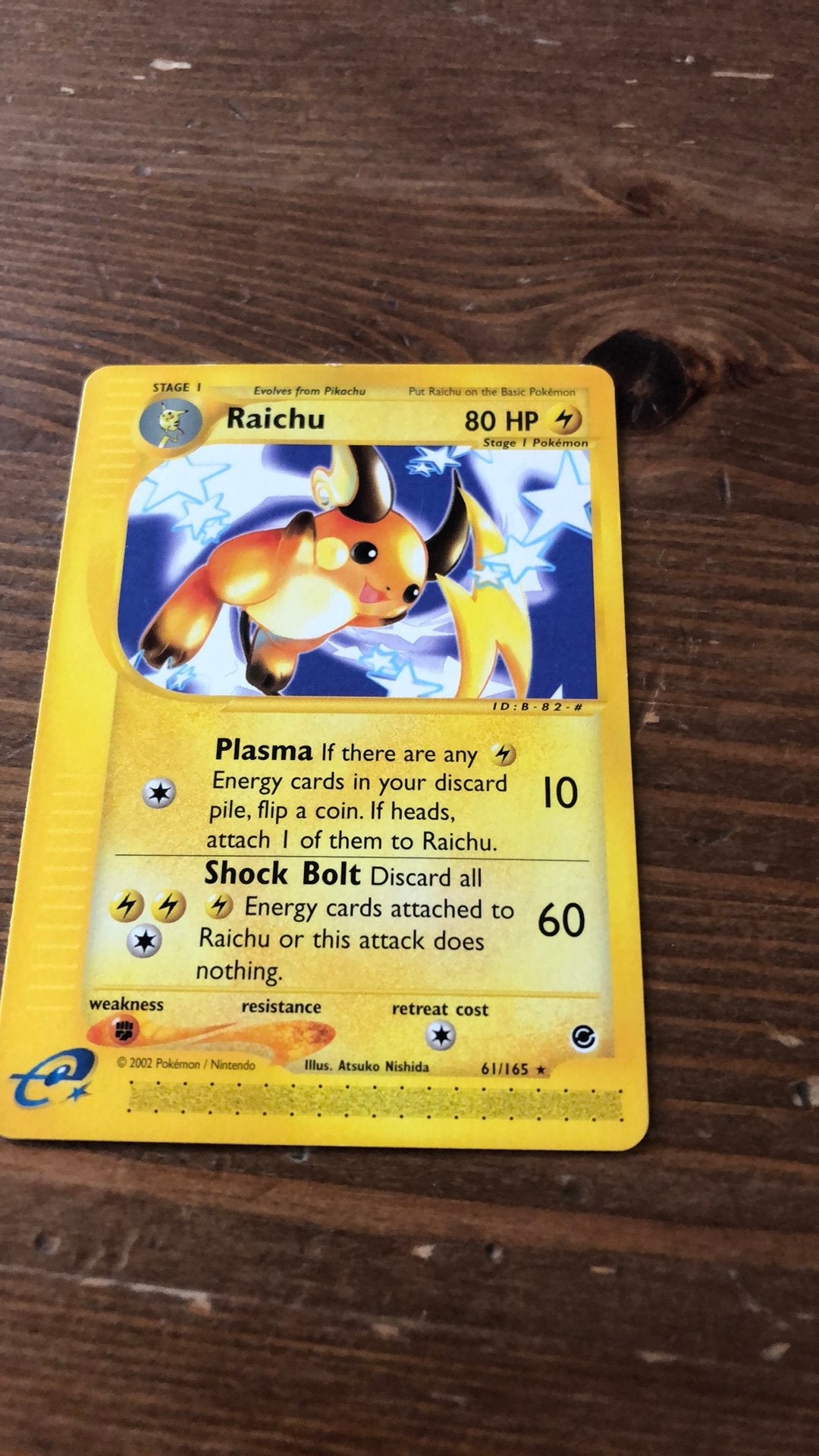 Raichu pokemon kaart, Ophalen of Verzenden, Gebruikt