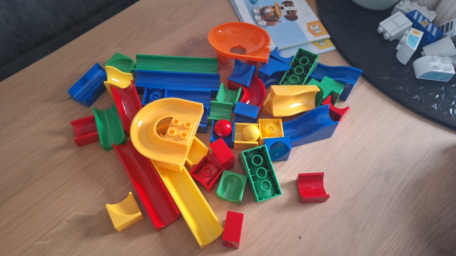 Grote zak Hubelino knikkerbaan, past op Duplo, Kinderen en Baby's, Speelgoed | Bouwstenen, Ophalen of Verzenden