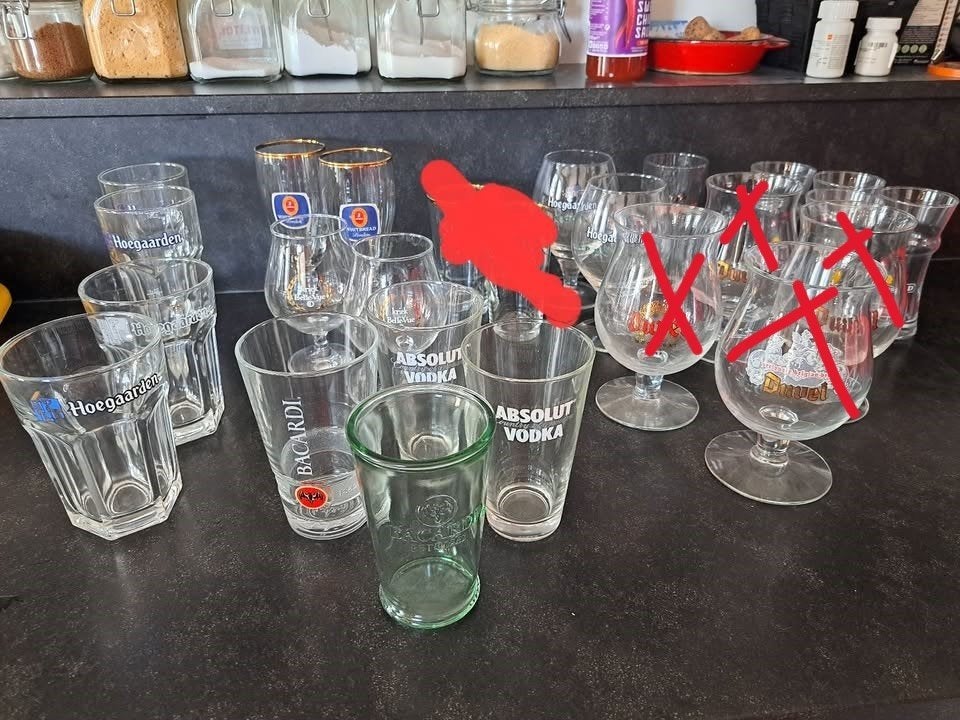 Diverse bier en alcohol glazen, Verzamelen, Ophalen, Zo goed als nieuw, Bierglas