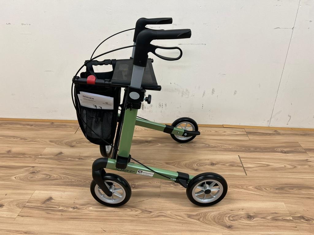 Server rollator olijf groen NIEUW MET ZACHTE BANDEN, Ophalen of Verzenden, Opvouwbaar, Nieuw