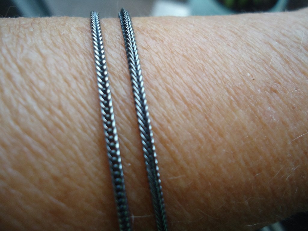 mooie echt zilveren ketting gebrand zilver vossenstaartje 60, Ophalen of Verzenden, Zo goed als nieuw, Zilver, Zilver