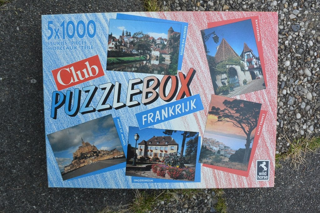 WildHorse puzzel box 5 in 1 Frankrijk, Ophalen of Verzenden, 500 t/m 1500 stukjes, Zo goed als nieuw, Legpuzzel