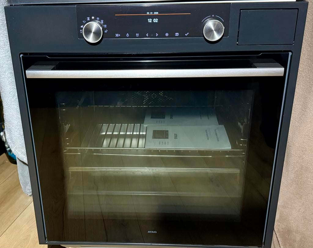Atag inbouw combi-stoomoven CS6592D grafiet in nieuwstaat!!!, Hete lucht, Ophalen of Verzenden, Zo goed als nieuw, Oven met grill
