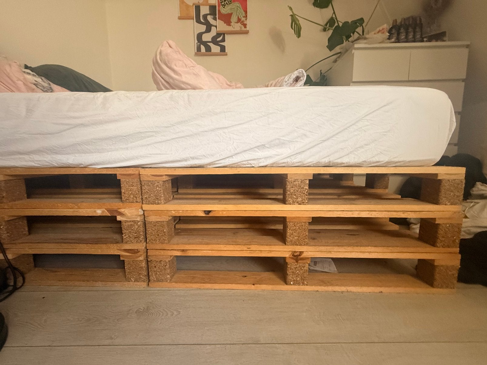 12 steigerhouten pallets 70x100cm voor als bed of (tuin)bank, Ophalen, Zo goed als nieuw, Hout
