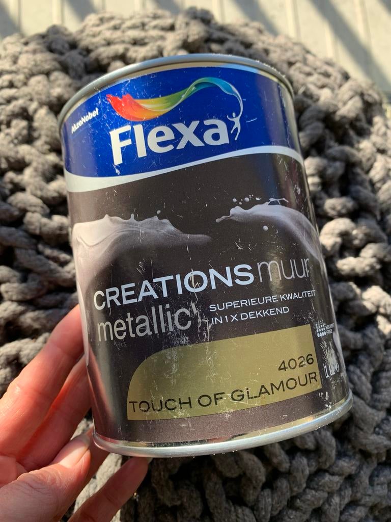 Nieuw blik Flexa gouden muurverf, 1 liter, Ophalen, Overige kleuren, Nieuw, Verf