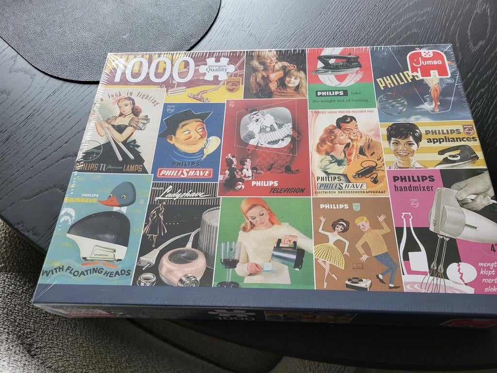 Jumbo Premium Collection Puzzel - Philips Retro Reclame, Ophalen of Verzenden, 500 t/m 1500 stukjes, Nieuw, Legpuzzel
