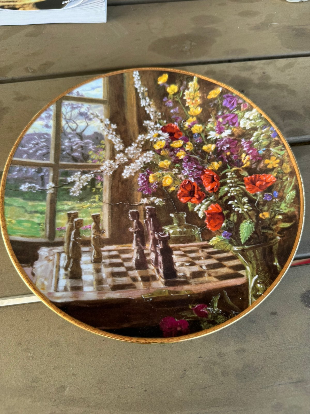 Royal Mosa Verzamelbord - Stilleven met Schaakspel, Antiek en Kunst, Ophalen of Verzenden
