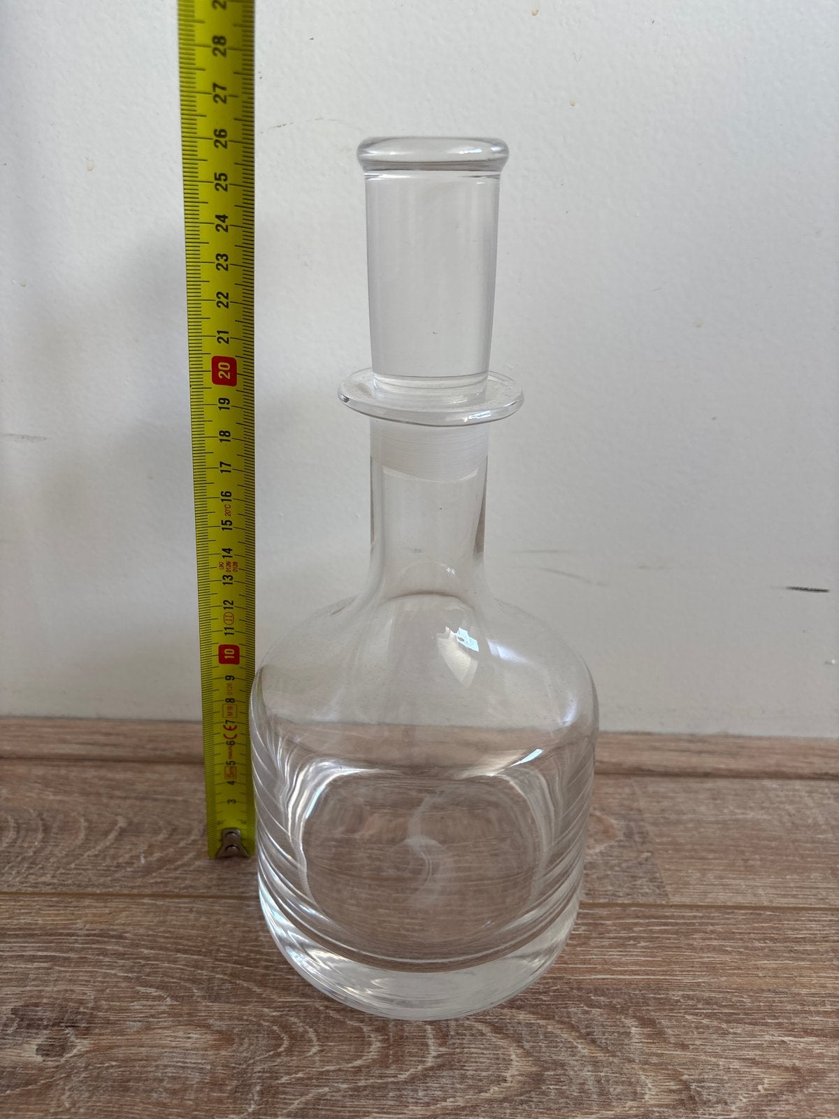 Glazen Wijn Karaf met Glazen Dop vintage Chique en Eenvoudig, Ophalen of Verzenden