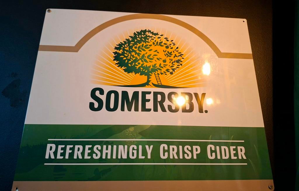 Somersby Cider Reclameplaat Metaal, Ophalen of Verzenden, Zo goed als nieuw, Reclamebord