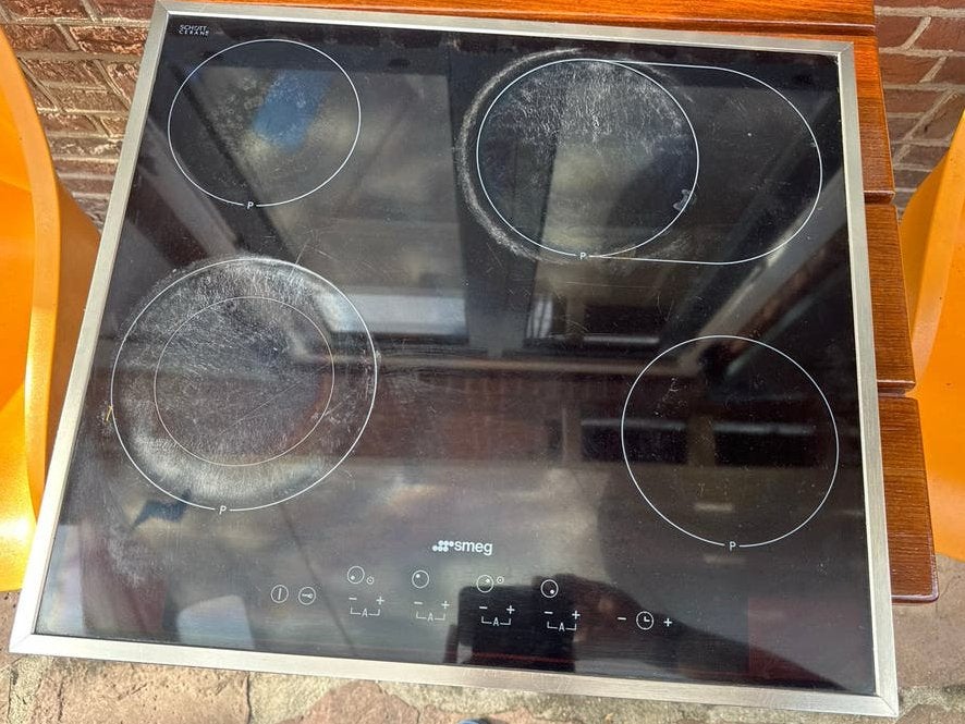 Smeg SE2664CX2 Keramische Kookplaat 60cm Inbouw, Ophalen, Gebruikt, Keramisch, 4 kookzones