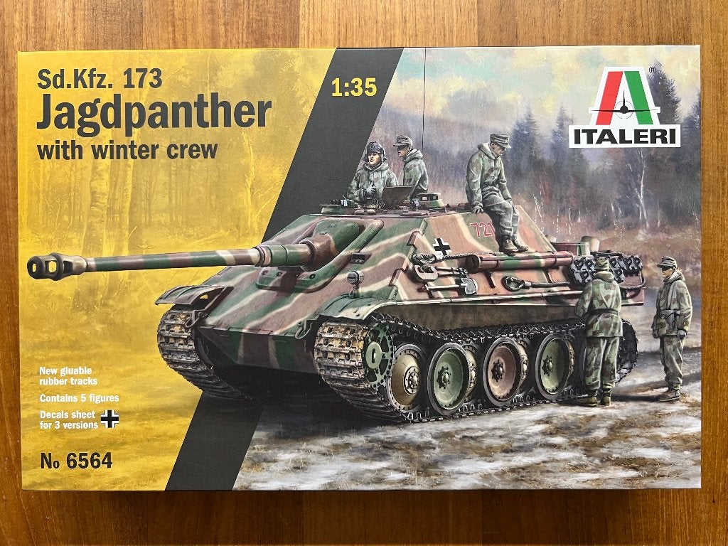 Italeri Jagdpanther wintercrew 1:35 bouwpakket – 6564, Tank, Italeri, 1:32 tot 1:50, Nieuw