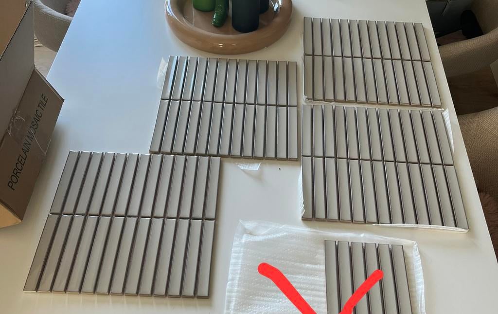 Tegels 4 matten kit kat tegels + educol 717 pak voeg vintage, Ophalen of Verzenden, Nieuw, Overige materialen