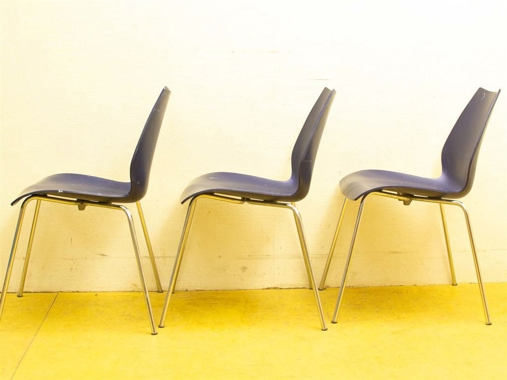 3 kartel maul stoel 35377, Huis en Inrichting, Stoelen, Kunststof, Gebruikt, Blauw, Ophalen of Verzenden
