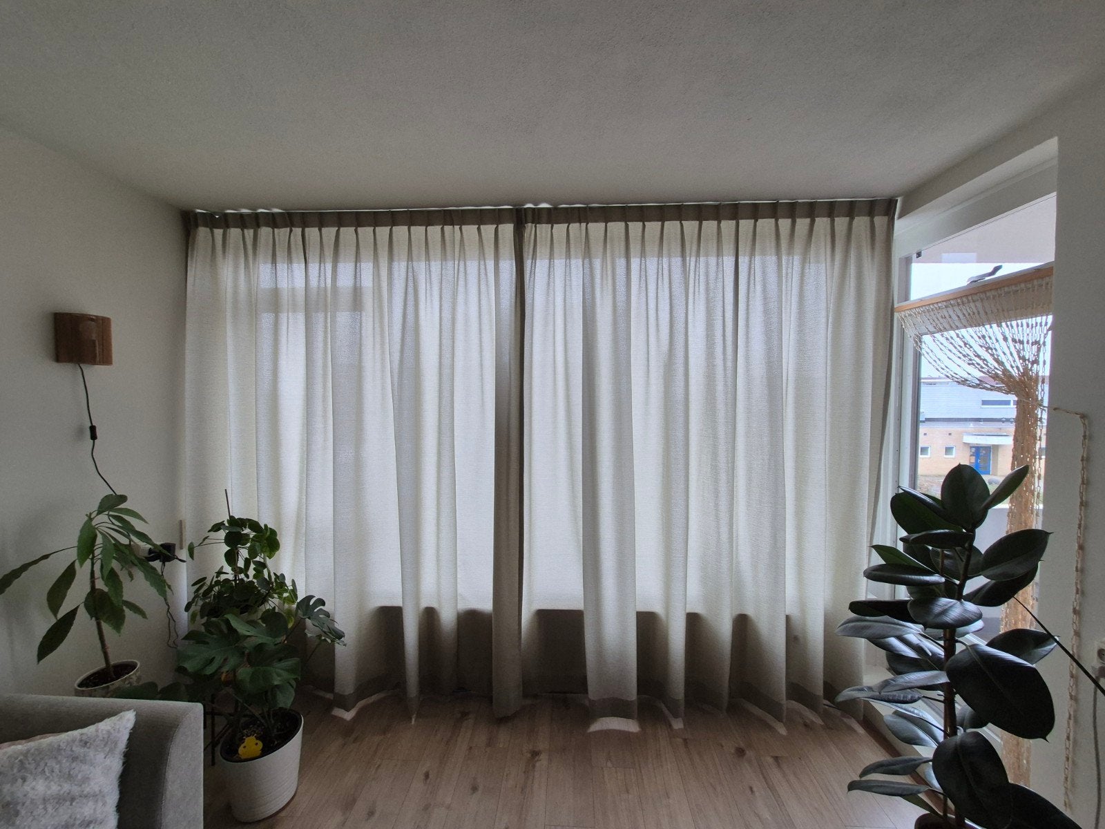 Lichtdoorlatende overgordijnen Otterlo groen HEMA 205x260 cm, Overgordijn, Overige merken, Plooiafwerking, Ophalen of Verzenden