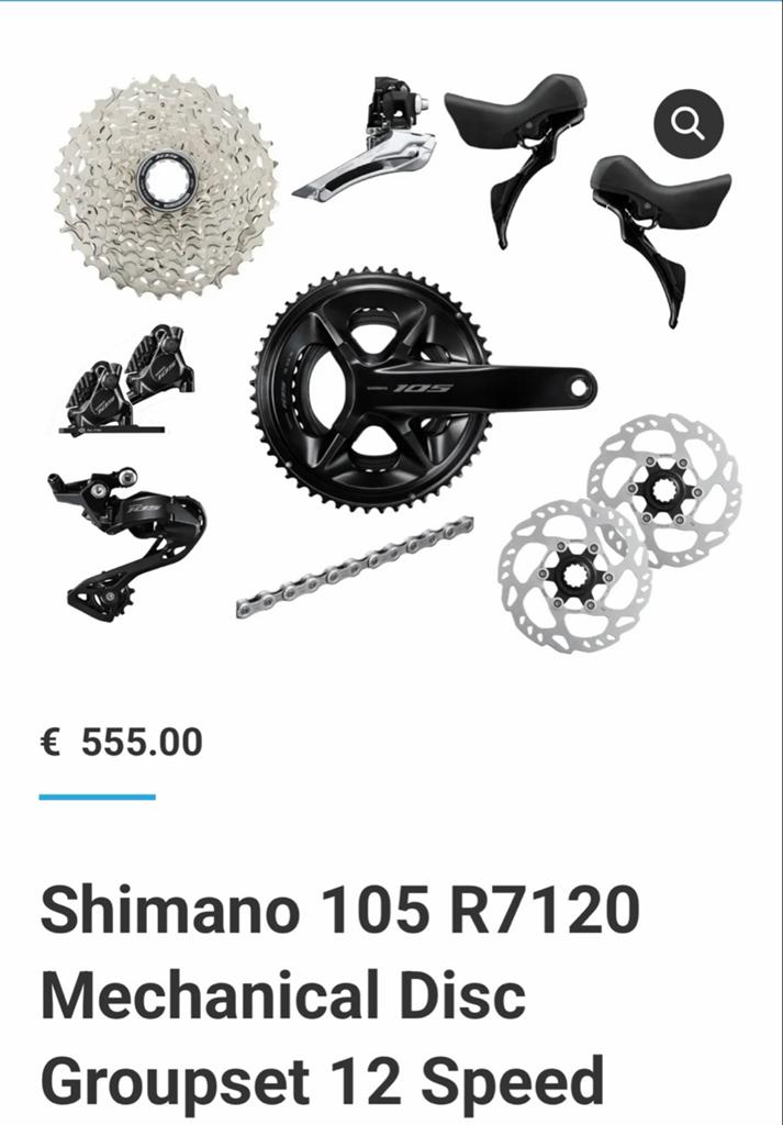 Shimano 105 Mechanische Schijf Groepset 12 Speed ZGAN, Fietsen en Brommers, Fietsonderdelen, Overige materialen, Overige typen