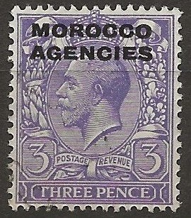 Marokko, Britse post, Postzegels en Munten, Ophalen of Verzenden, Marokko, Gestempeld
