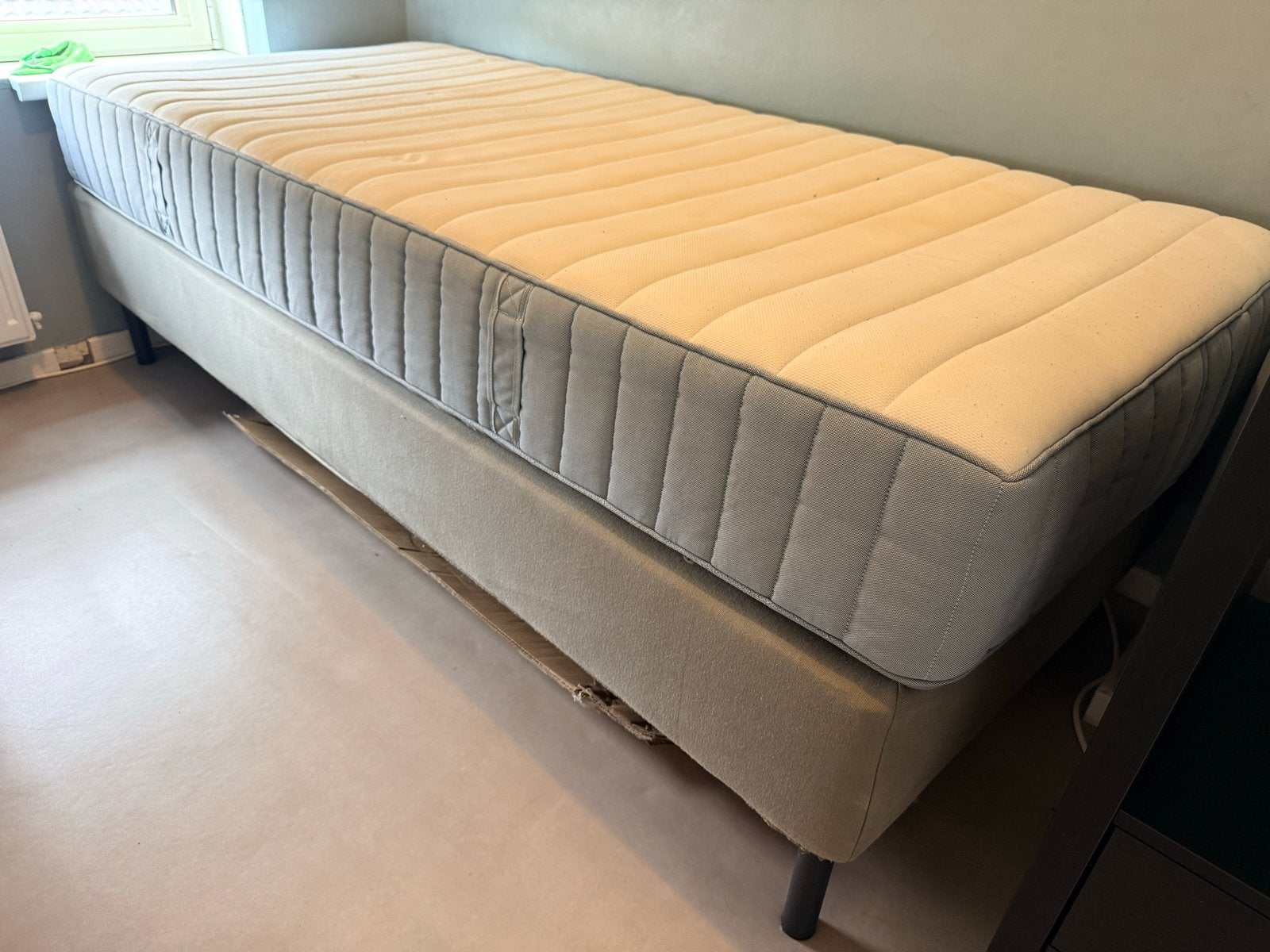 IKEA Lyngor Boxspring 90x200 cm, Ophalen, Gebruikt, 90 cm, Eenpersoons