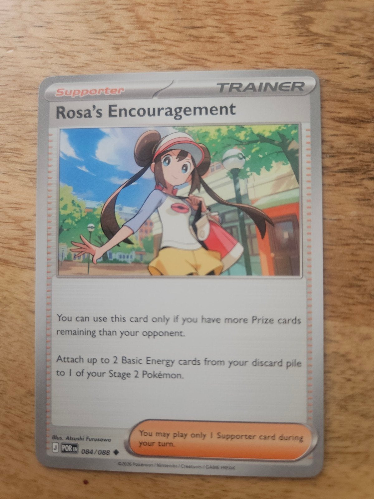 Pokémon TCG: Rosa's Encouragement Trainer Kaart, Hobby en Vrije tijd, Verzamelkaartspellen | Pokémon, Zo goed als nieuw, Losse kaart