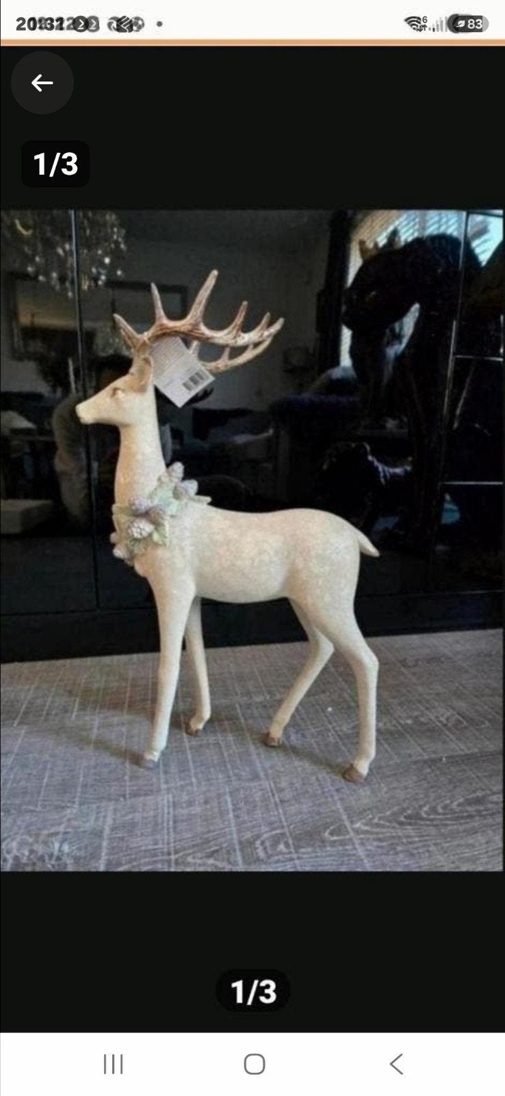 Nieuw Clayre & Eef Decoratief Hert met Gewei, Huis en Inrichting, Nieuw, Ophalen of Verzenden, Landelijk, Beige