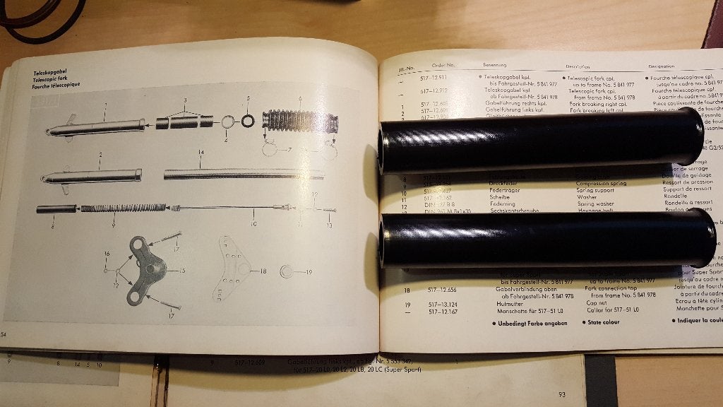Zundapp kunststof bussen set voor voorvorkveer Z517-12.131, Ophalen of Verzenden, Nieuw, Frame