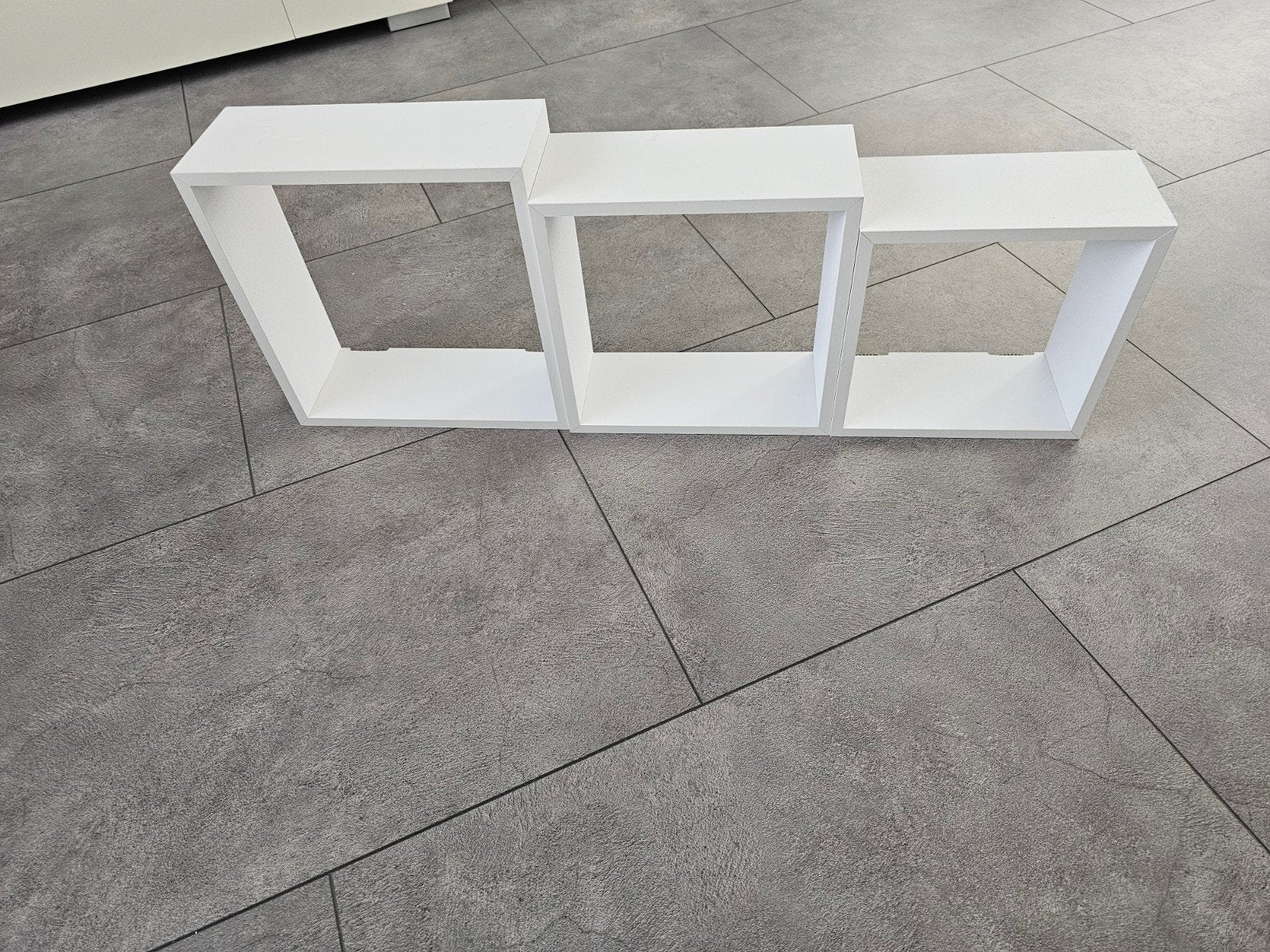 Set van 3 witte kubus wandplanken wit, Ophalen, Zo goed als nieuw