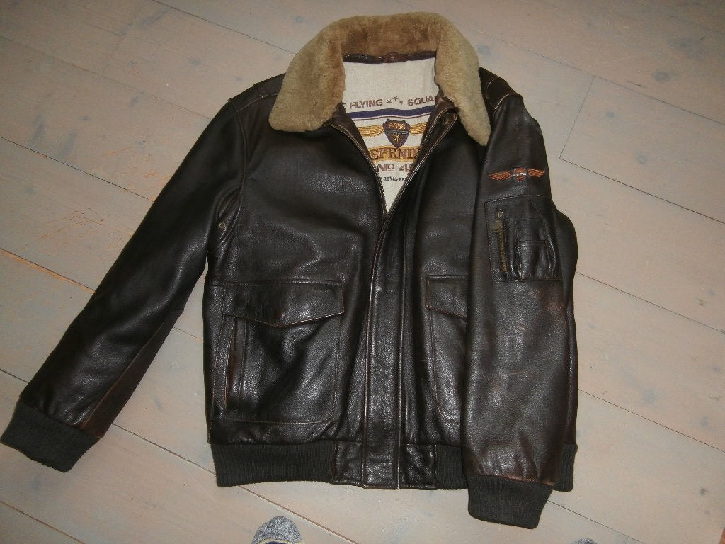 Vliegeniers Jack leer, Kleding | Heren, Jassen | Winter, Ophalen of Verzenden, Zo goed als nieuw, Maat 56/58 (XL), Bruin