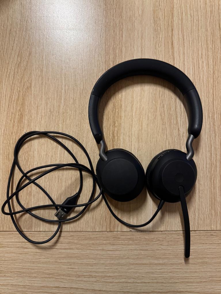 Micrófono de auriculares con cable Jabra para PC/Laptop, Verzenden, Zo goed als nieuw, Inklapbare microfoon, Over-ear