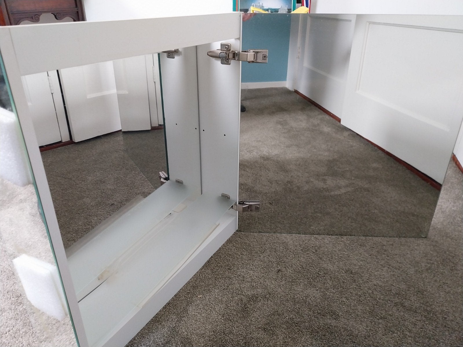 Spiegelkast badkamer br 65,5 x h 60 x d 17cm, Ophalen, Spiegelkast, 50 tot 100 cm, Minder dan 25 cm