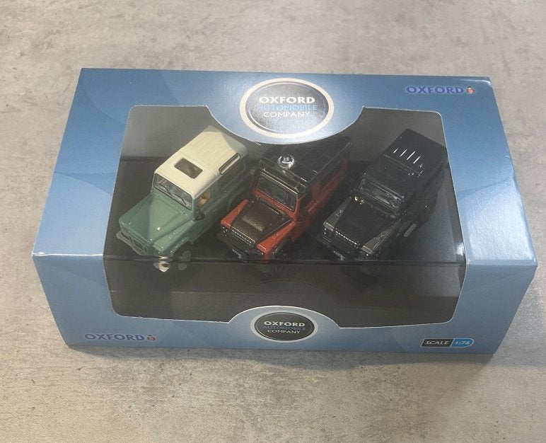 Land Rover Defender Heritage Set (3-delig), Customerservice@oxforddiecast.co.uk, Auto, P.O. Box 62, SAI 4YA, Swansea, UK, Nieuw