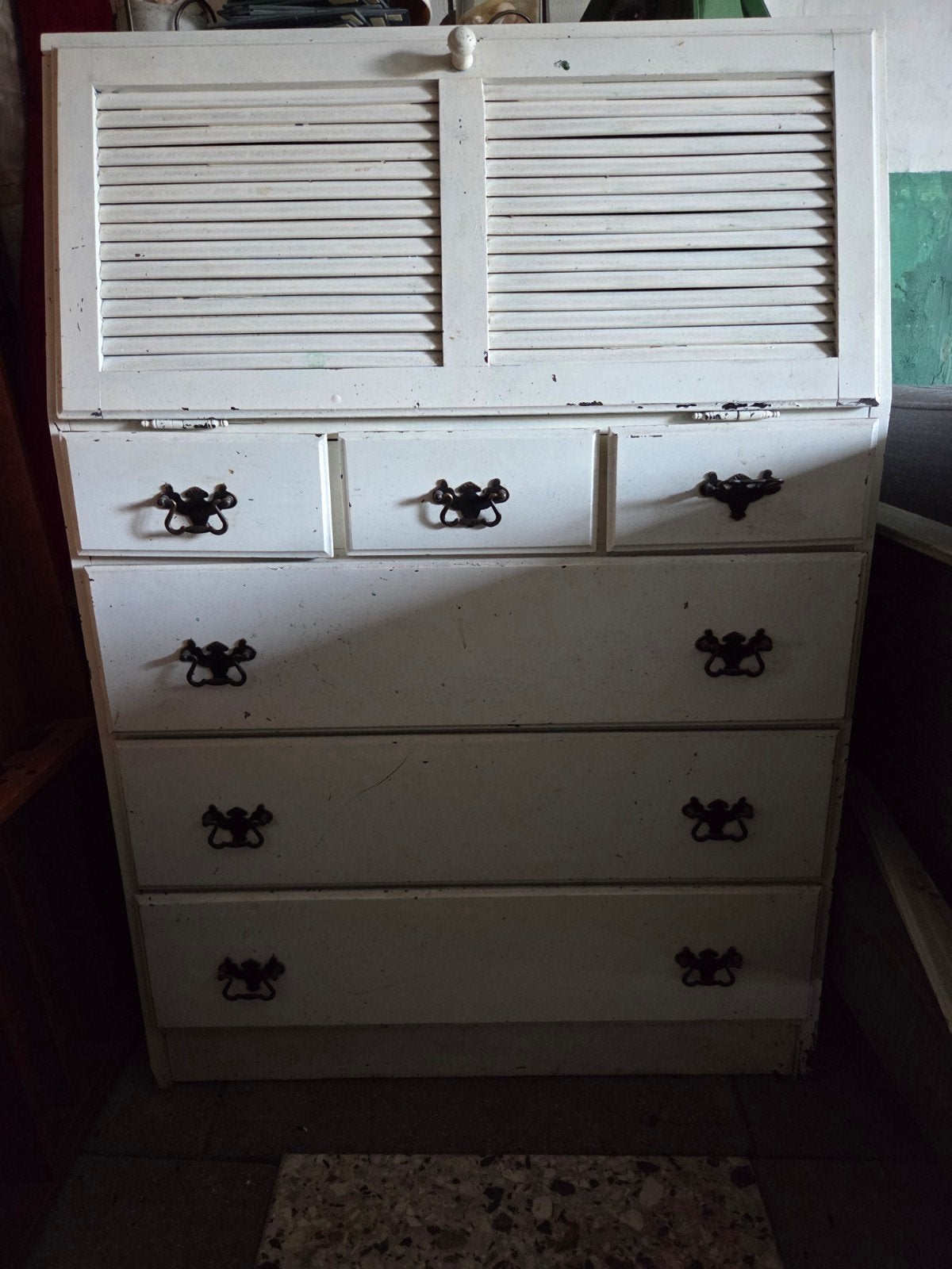 Vintage Secretaire met Klep en Lades - Charmante Uitstraling, Huis en Inrichting, Ophalen, Gebruikt, Vintage, Retro, Antiek