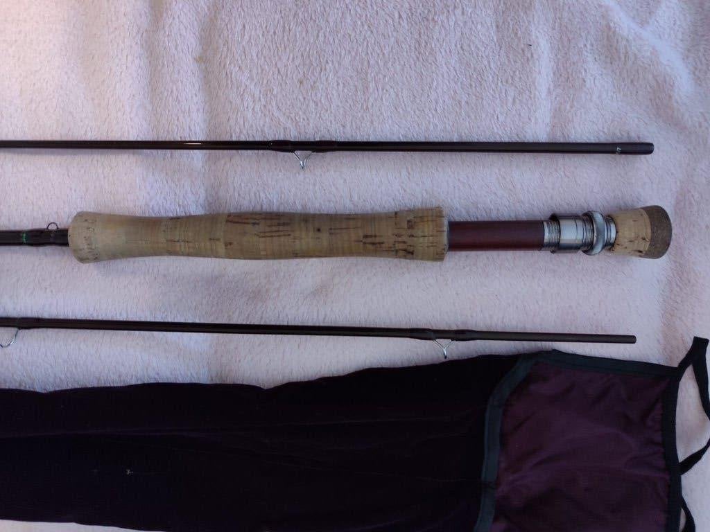 Te koop; Vliegenhengel Irish Fly rod 10.6 ft aftma 6-7, Watersport en Boten, Hengelsport | Vliegvissen, Ophalen, Zo goed als nieuw