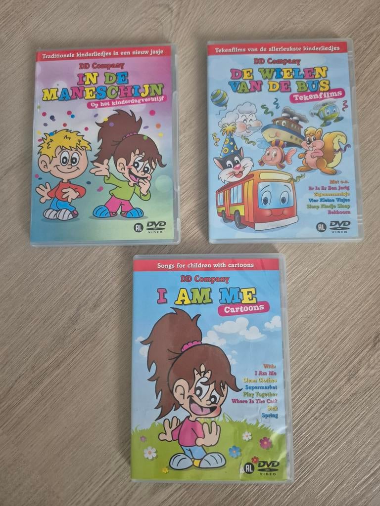 DD Company Kinderliedjes DVD's - In de Maneschijn, De Wielen, Ophalen, Gebruikt, Alle leeftijden, Boxset