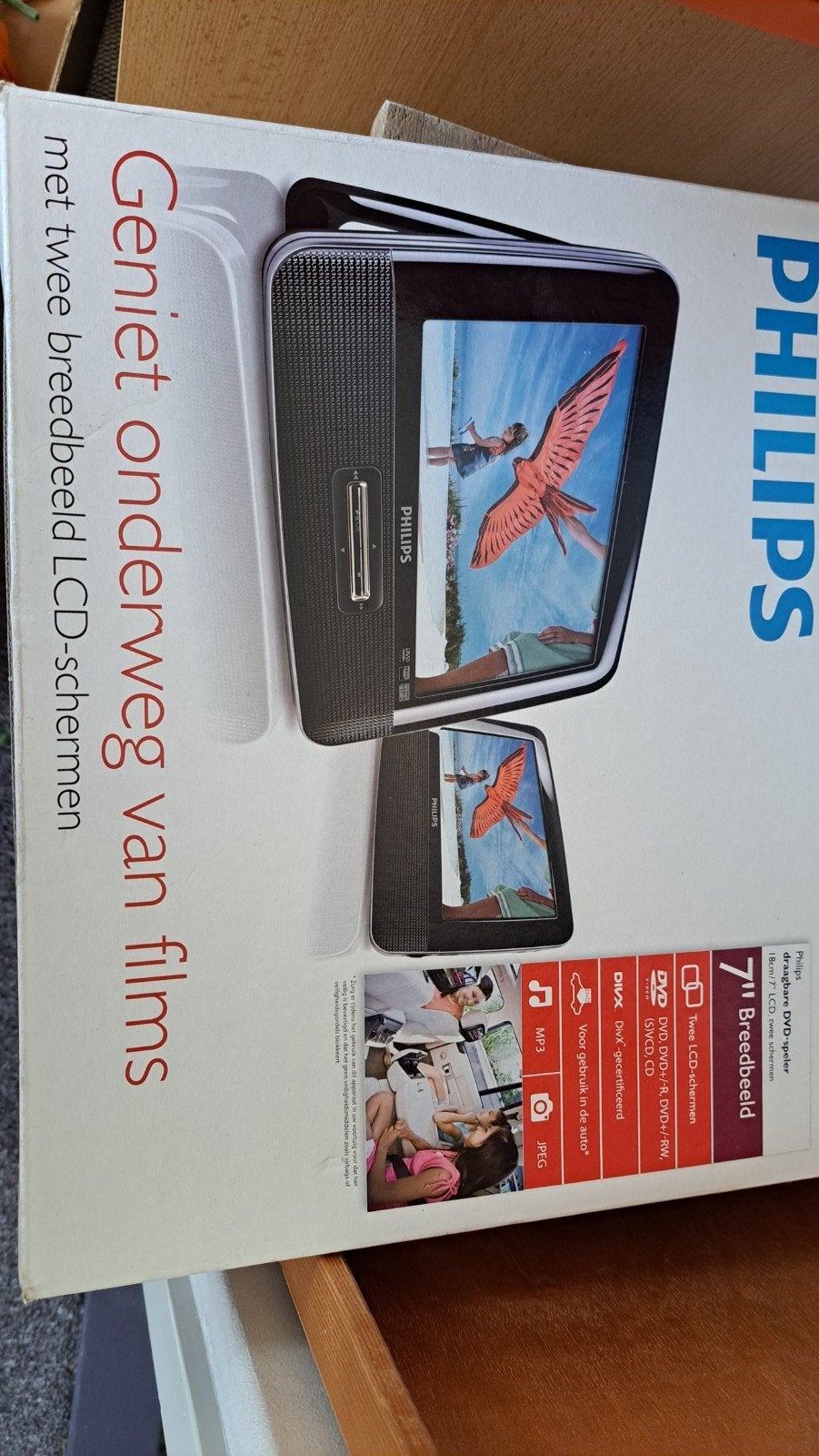 Philips draagbare DVD-speler met twee 7" LCD-schermen, Dvd-speler, Philips, Draagbaar, Nieuw