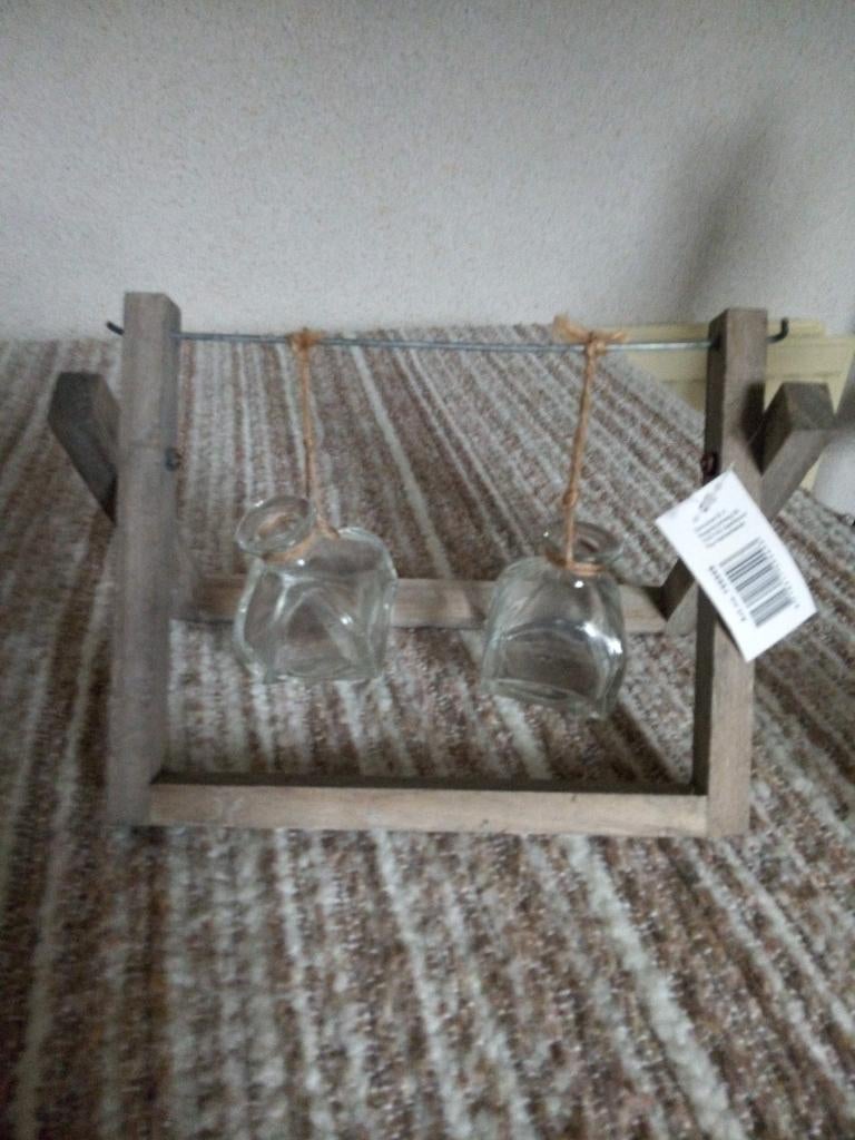 Leuke Geurflesjes aan houten standaard NIEUW !!!, Ophalen of Verzenden, Nieuw