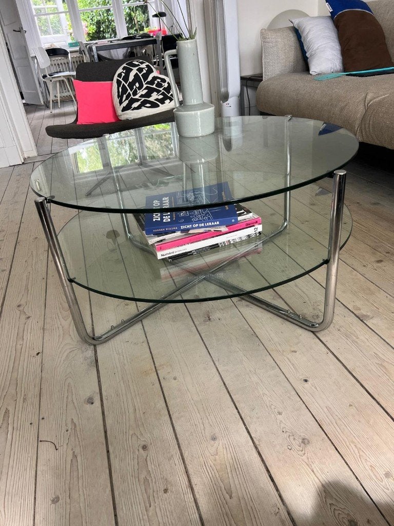 Gispen Today GT427 Salontafel Glas/Chroom, 50 tot 100 cm, Rond, 50 tot 100 cm, 5 – 50