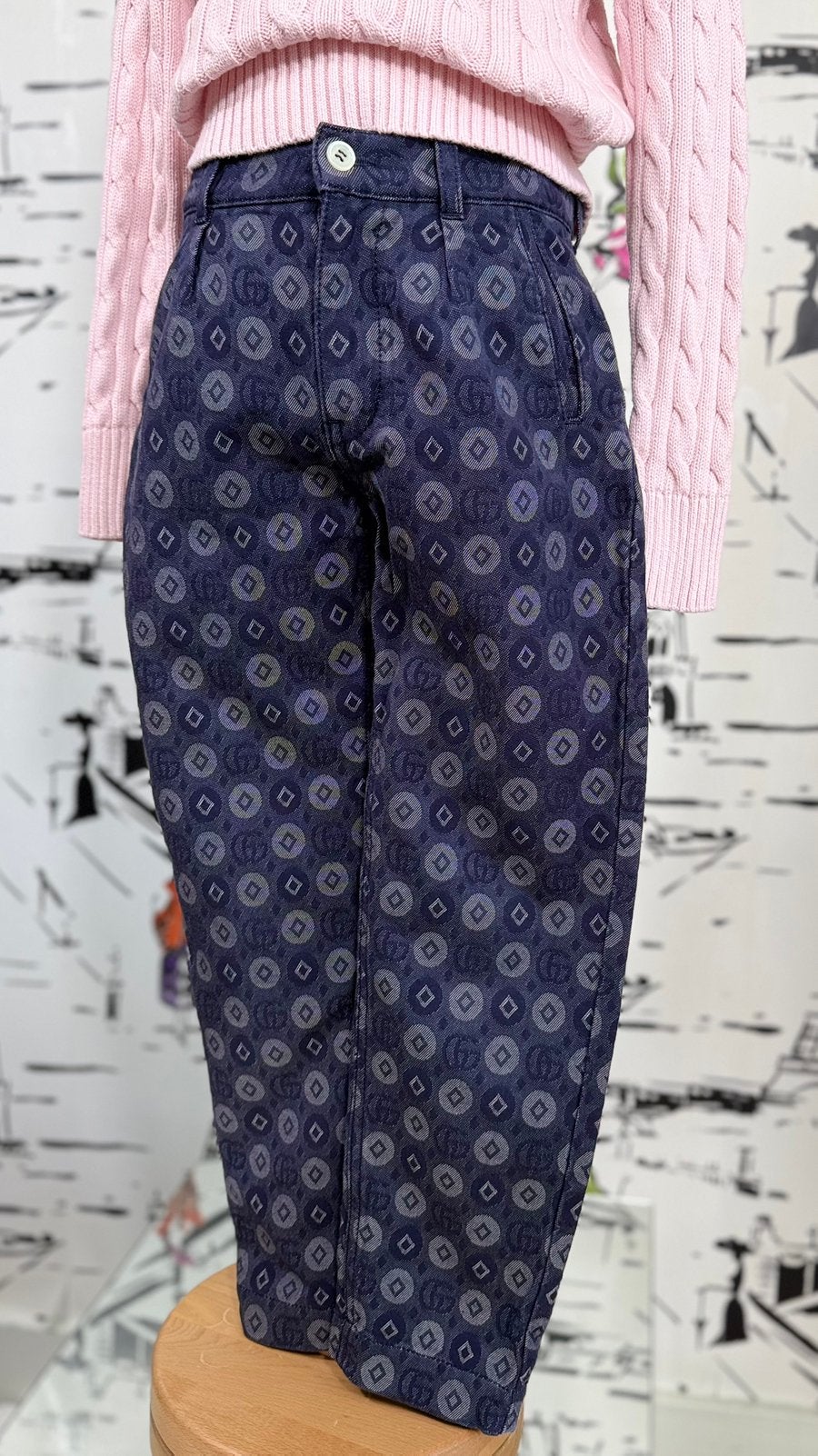 Gucci kids GG barrel broek jeans maat 8 NIEUW (450 euro), Broek, Jongen of Meisje, Gucci, Gucci
