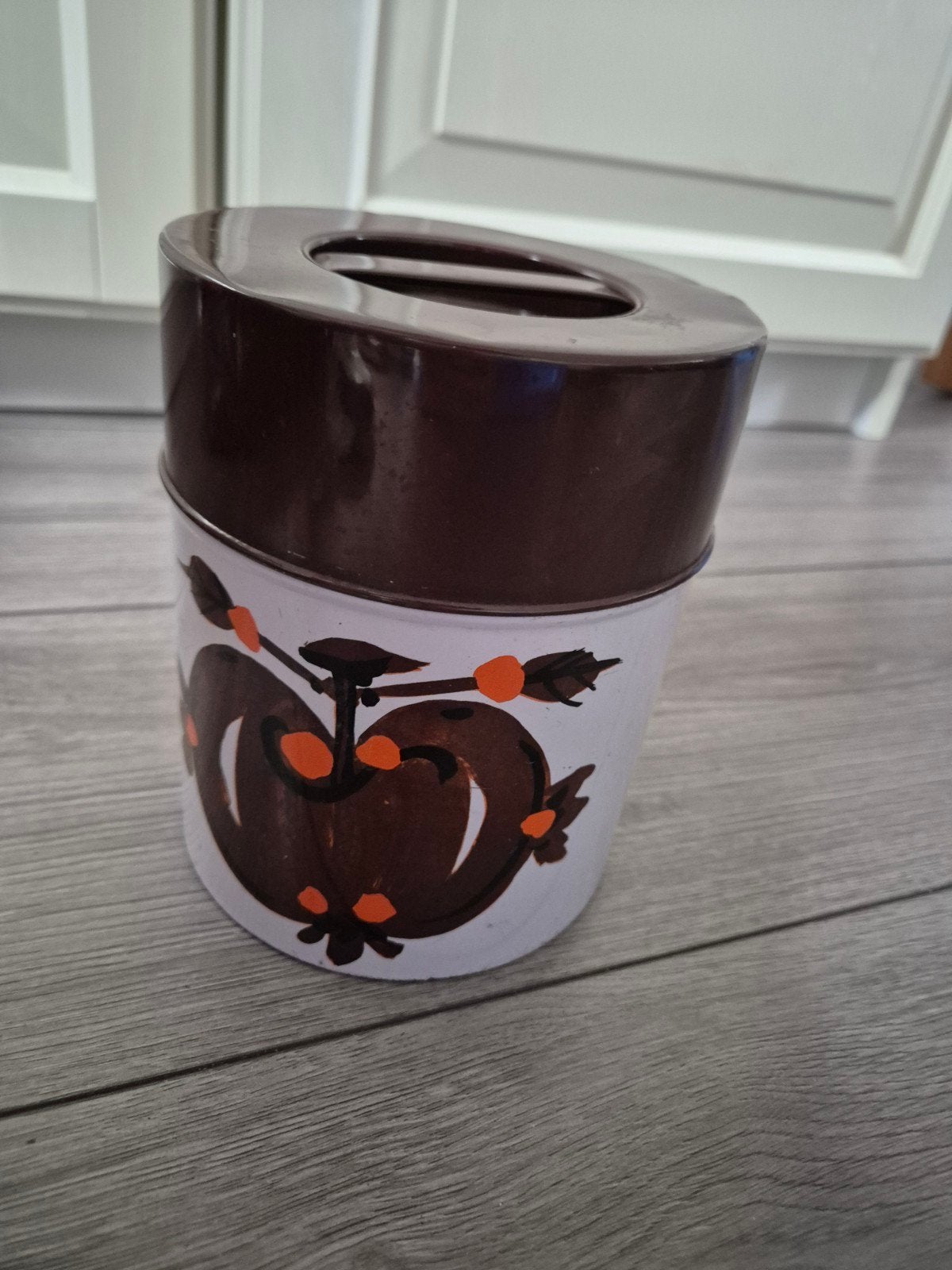 Vintage Brabantia voorraadbus met appel decor, Ophalen of Verzenden