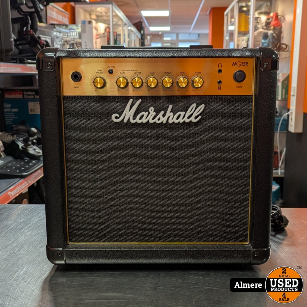 Marshall MG15R Gold 1x8 gitaarversterker combo, Muziek en Instrumenten, Marshall, Gebruikt, Support@marshall.com, Marshall Amplification PLC
Denbigh Road
Bletchley, Milton Keynes
MK1 1DQ
United Kingdom