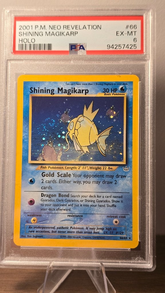 Shining Magikarp - #66 - DOUBLE SWIRL - psa6, Ophalen of Verzenden, Zo goed als nieuw, Overige typen